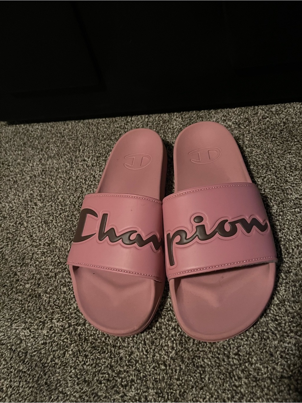 Champion Pink Logo Slide Sandals for Kids